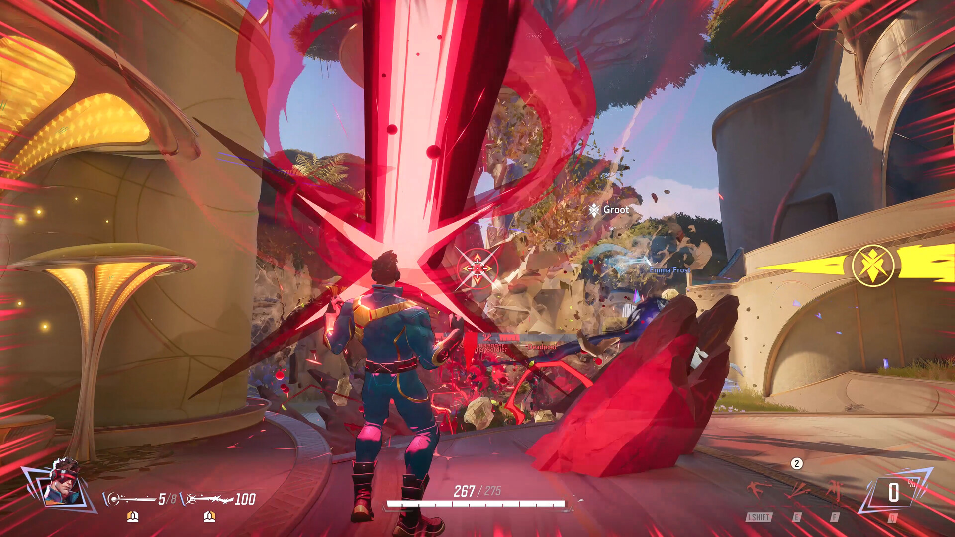 Third-person Marvel Rivals combat across an evolving battlefield