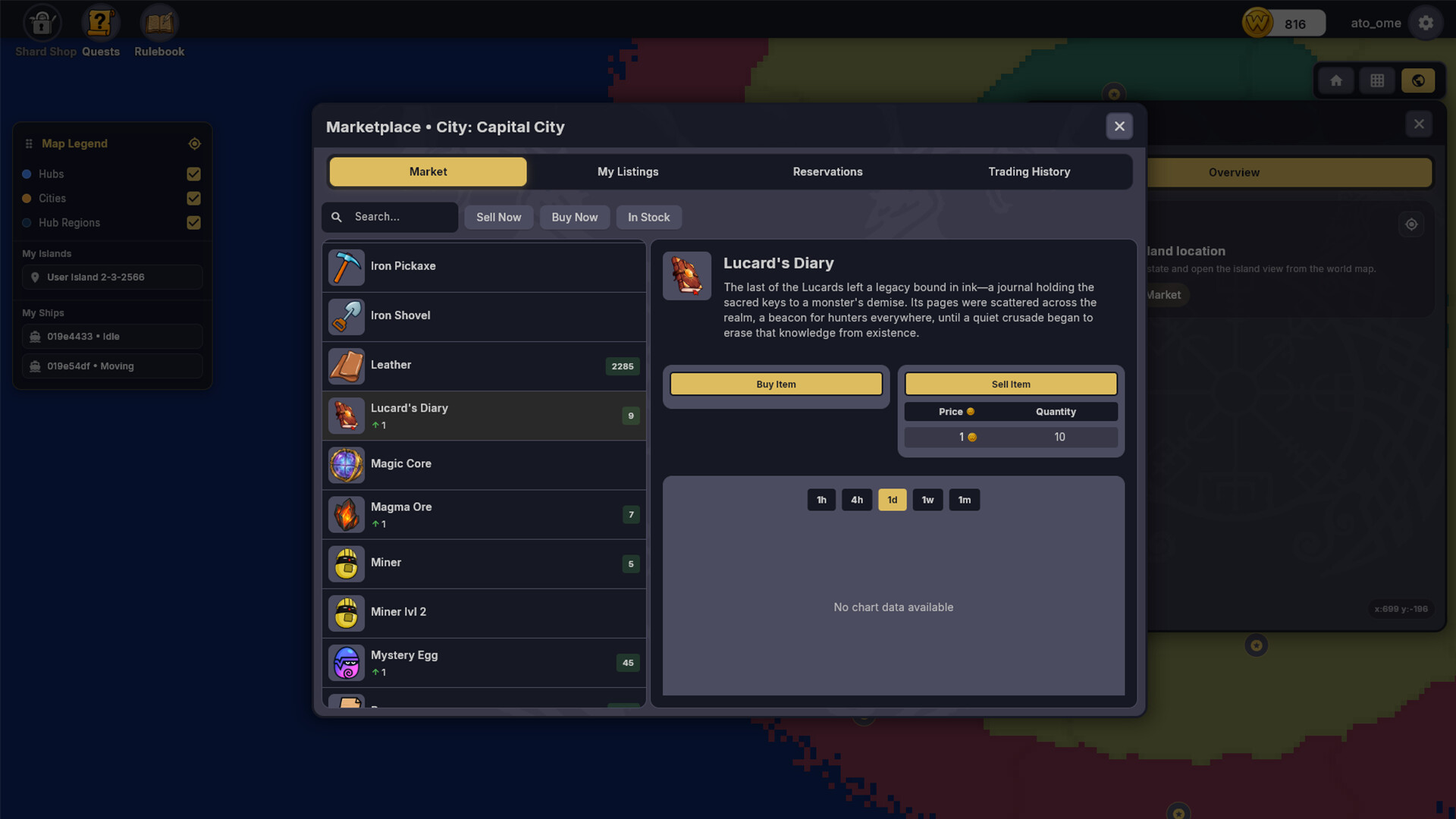 World of Eggs player market and trading systems
