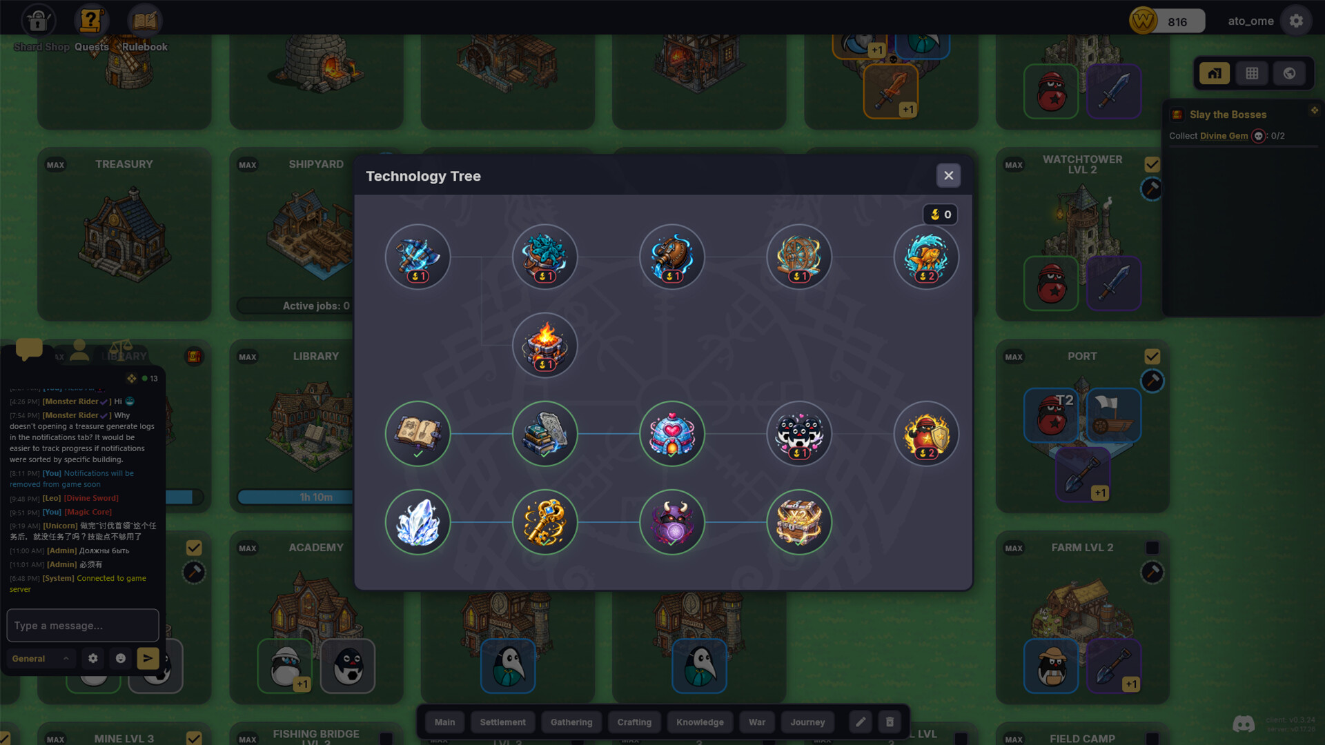 World of Eggs raid and army management interface